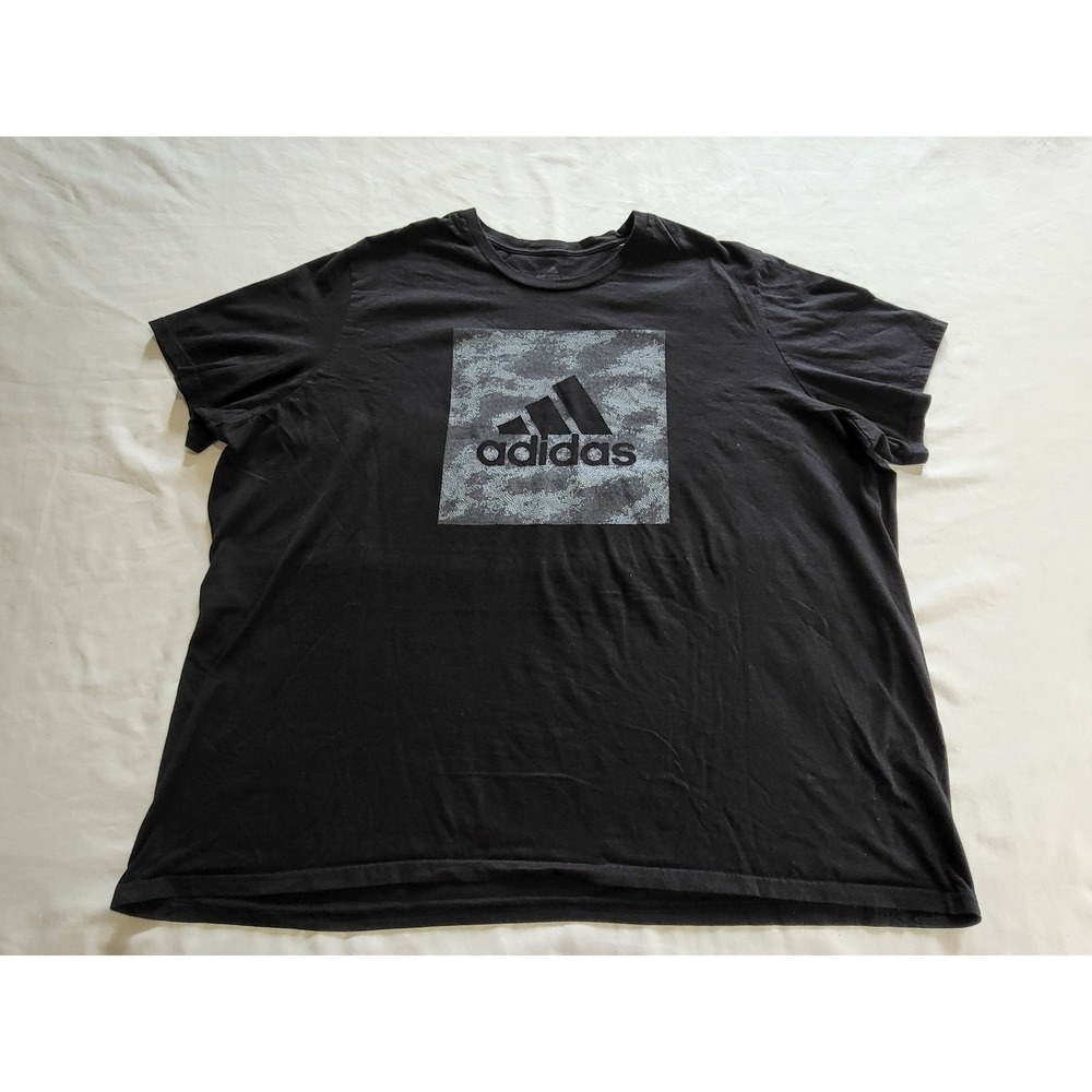 Adidas Amplifier Tee Mens 4XL Black Camo Box Logo Graphic T-Shirt 28L001